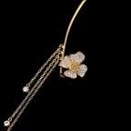 Butterfly Tassel Style Zircon Earrings for Women No Piercing Zircon Butterfly Ear Clip