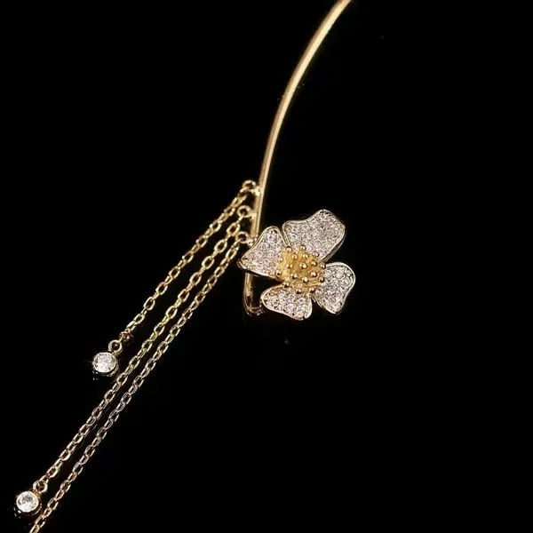 Butterfly Tassel Style Zircon Earrings for Women No Piercing Zircon Butterfly Ear Clip