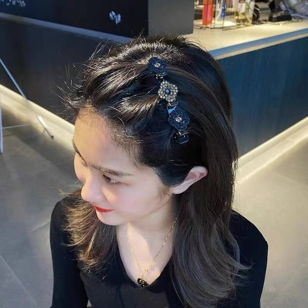 Sparkling Crystal Stone Braided Hair Clips, Braided Hair Clips for Women and Girls