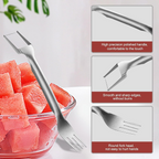 2-in-1 Stainless Steel Fruit Cutter, Dual Head Watermelon Fork Slicer Tool