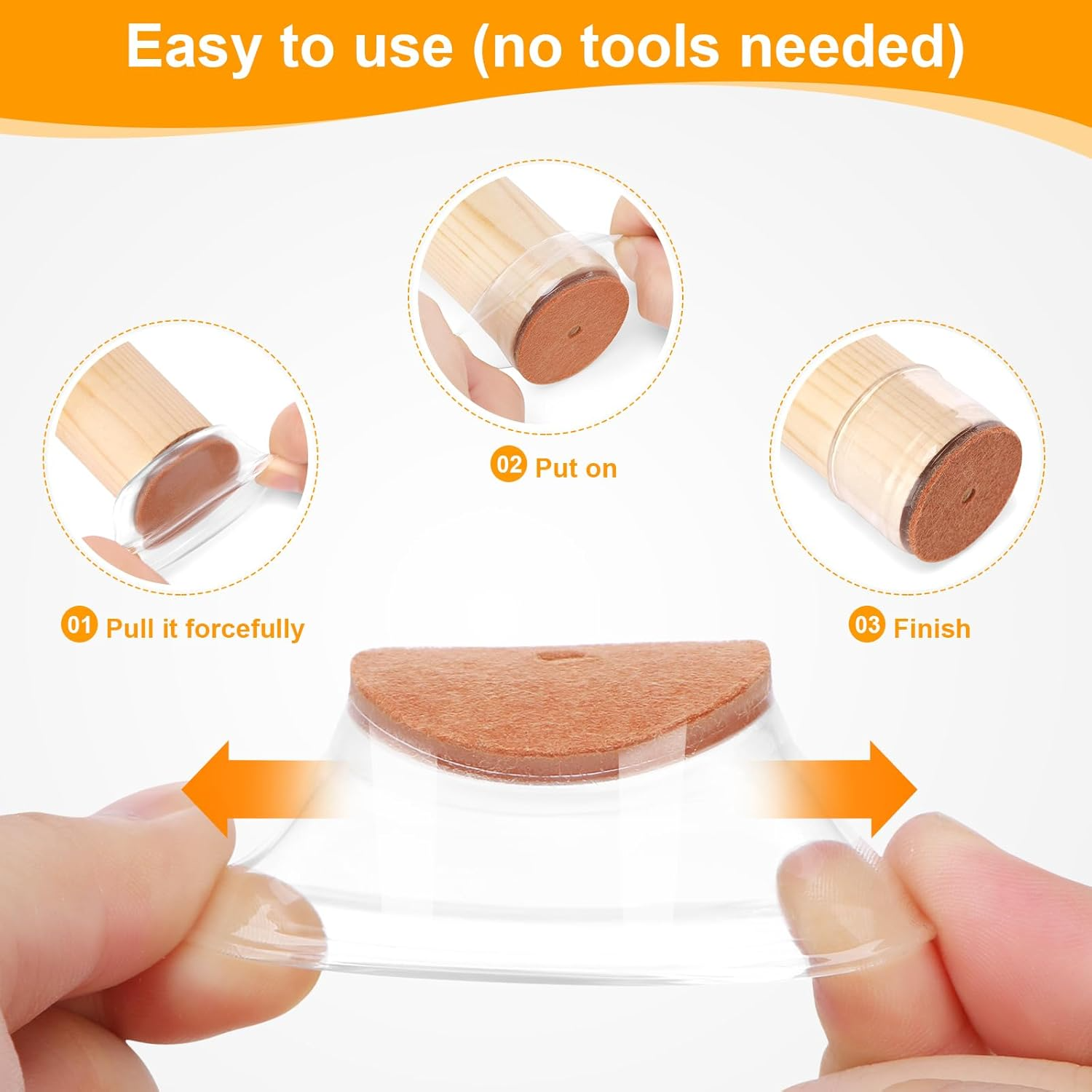 Transparent Chair Leg Floor Protector, Chair Leg Floor Protectors for Hardwood Floors
