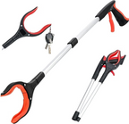 Foldable Grabber With 360° Swivel Clip, Foldable Reacher Grabber Pickup Tool with 360° Rotating Jaw & Magnet