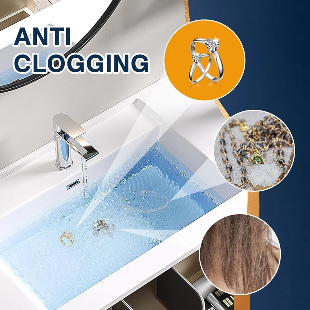 2 Pack Bathroom Sink Stopper Hair Catcher, Universal Pop Up Sink Drain Filter with Stainless Steel Filter Basket, Stainless Steel Pop-Up Drain Filter