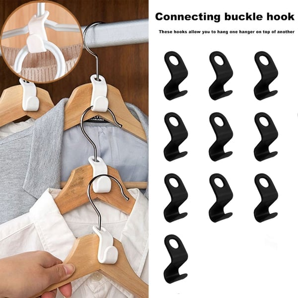 Space-Saving Clothes Hanger Connector Hooks, Clothes Connector Hooks, Stacking Space Saver