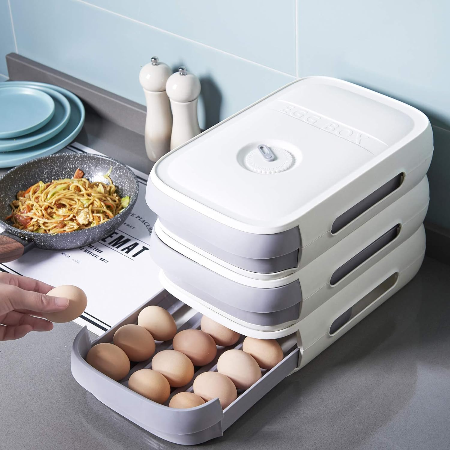 New Drawer Type Egg Storage Box, Egg Holder for Refrigerator