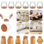 Transparent Chair Leg Floor Protector, Chair Leg Floor Protectors for Hardwood Floors