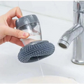 Kitchen Soap Dispensing Palm Brush, Add Liquid Multifunctional Dishwashing Brush Kitchen Cleaning Tool