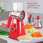 Multifunctional Vegetable Cutter & Slicer, Kitchen Shredder Speed Mandolin Slicer Nuts Grinder with Handle and Drum Blades for Cheese, Vegetable, Walnuts, Chocolate, Potato, Carrot