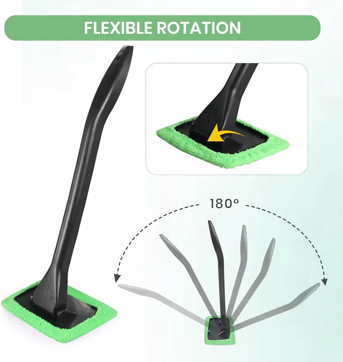 Windshield Cleaner Tool, Car Interior Window Detailing Cleaning Kit with Extendable Handle