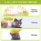 Steamy Cat Brush, 3 in 1 Pet Steamy Brush, Silicone Massage Dog Hair Remover Comb, Pet Hair Remover Misting Comb for Indoor Cats Dogs