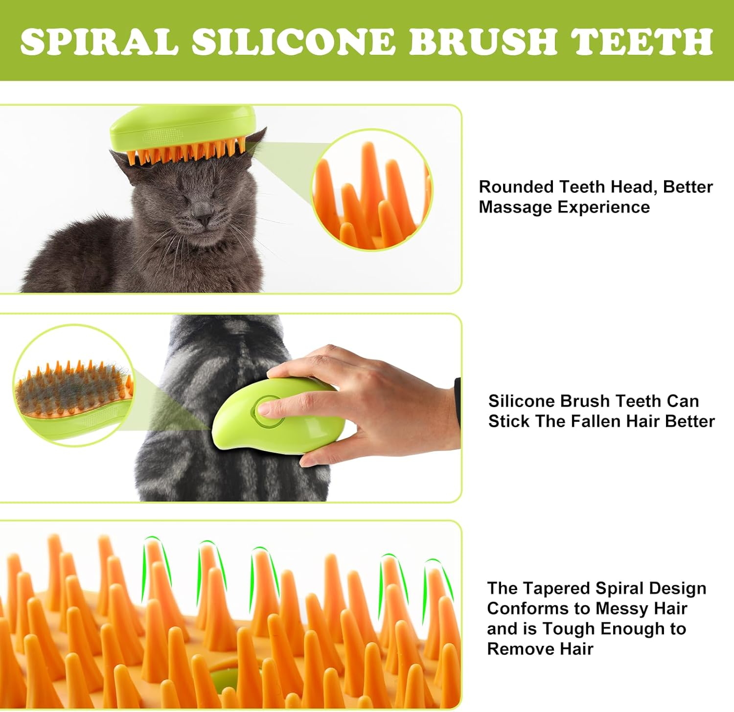 Steamy Cat Brush, 3 in 1 Pet Steamy Brush, Silicone Massage Dog Hair Remover Comb, Pet Hair Remover Misting Comb for Indoor Cats Dogs