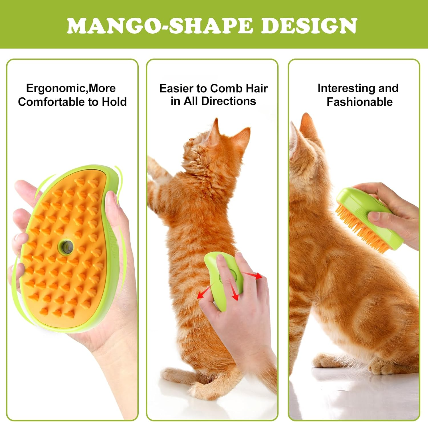 Steamy Cat Brush, 3 in 1 Pet Steamy Brush, Silicone Massage Dog Hair Remover Comb, Pet Hair Remover Misting Comb for Indoor Cats Dogs