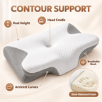 Contour Memory Foam Pillow for Side & Back Sleep Comfort