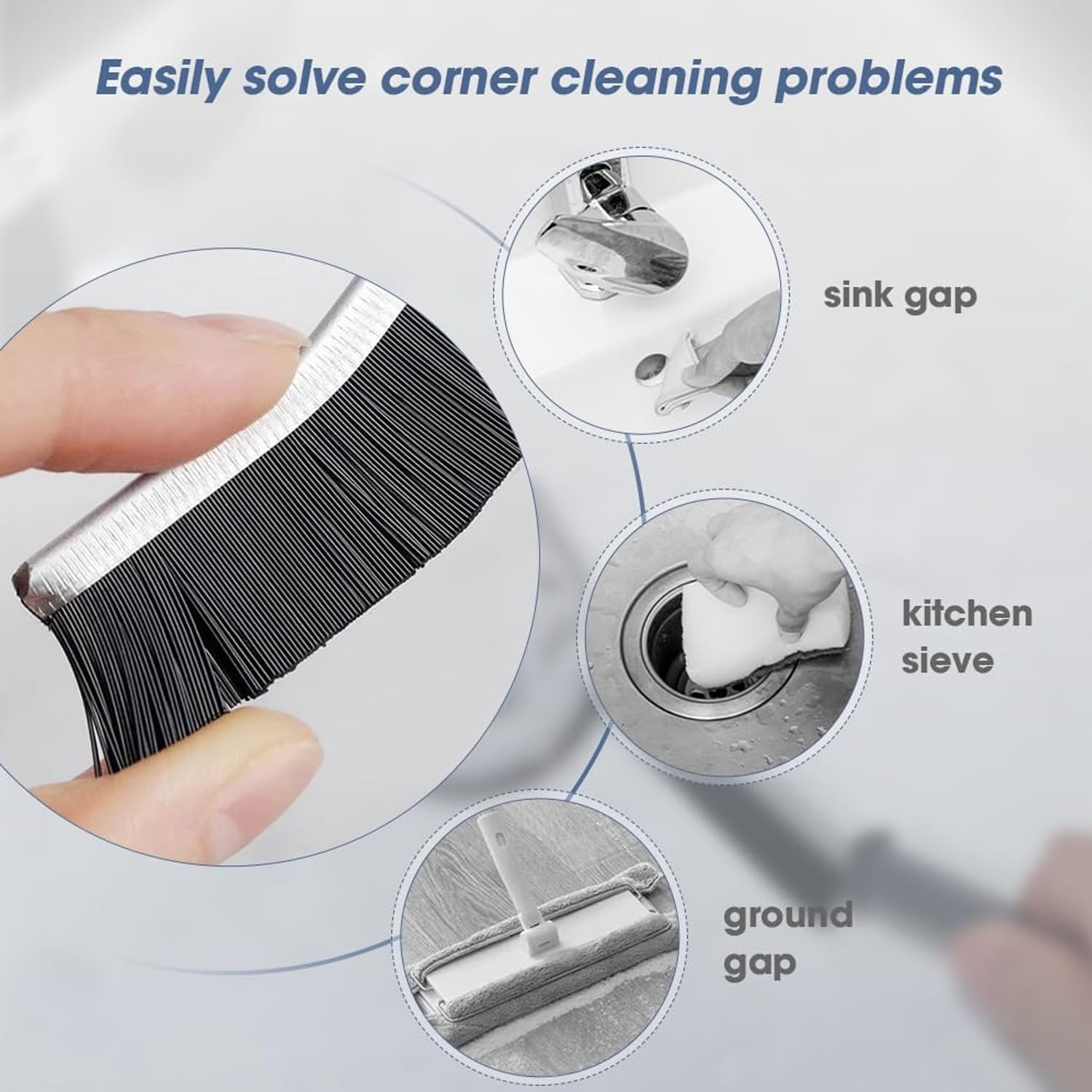 Crevice Cleaning Brush, Hard-Bristled Crevice Cleaning Brush