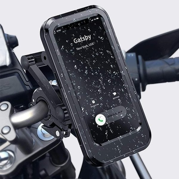 Waterproof Bicycle & Motorcycle Phone Holder,Waterproof Bike Phone Mount, Adjustable Anti-Shock Motorcycle Handlebar Phone Holder