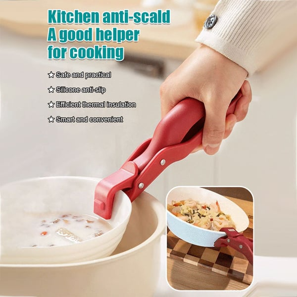 Multi-Purpose Anti-Scald Bowl Holder Clip for Kitchen, 2PCS Multi-Purpose Hot Bowl Dish Plate Gripper Clips Tongs Clamp Holder