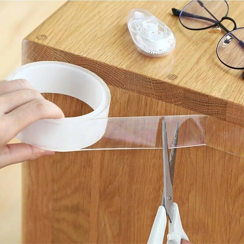 Transparent Magic Nano Tape Double Sided Grip, Removable Nano Tape for Poster Carpet Picture Hanging Strip Rug Wall Outdoor