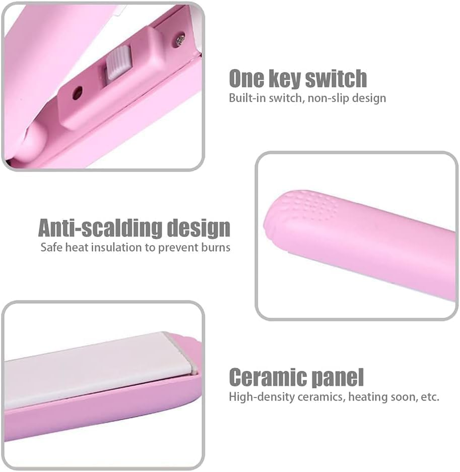 Ceramic Mini Hair Curler, New Purple Werdeny Mini Ceramic Hair Curler & Straightener