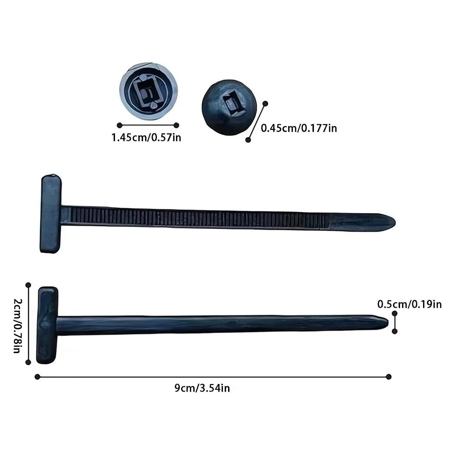 100PCS Nylon Universal Cable Tie Buckles – Reusable Automotive Fasteners for Car, Home &amp; Office