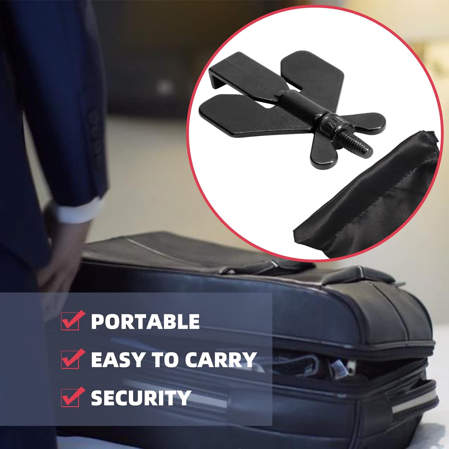 SecurAGard Door Lock, Heavy-Duty Portable Door Lock, Ideal for Home, Travel, Hotels, Apartments