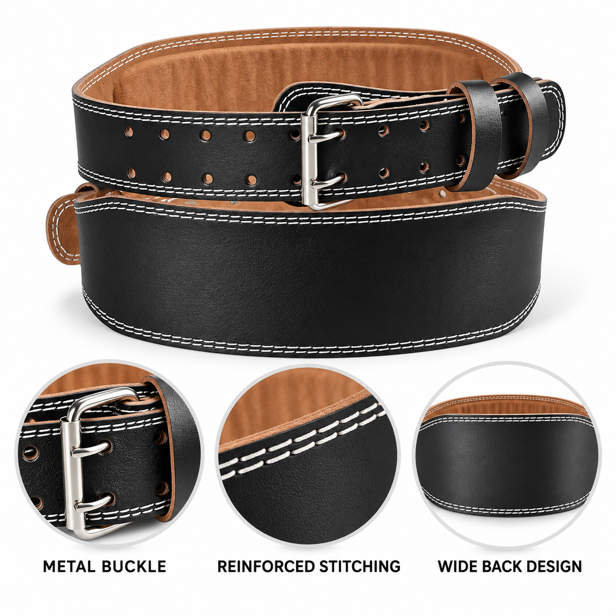 Wide Weightlifting Belt for Stable Squats & Heavy Lifts