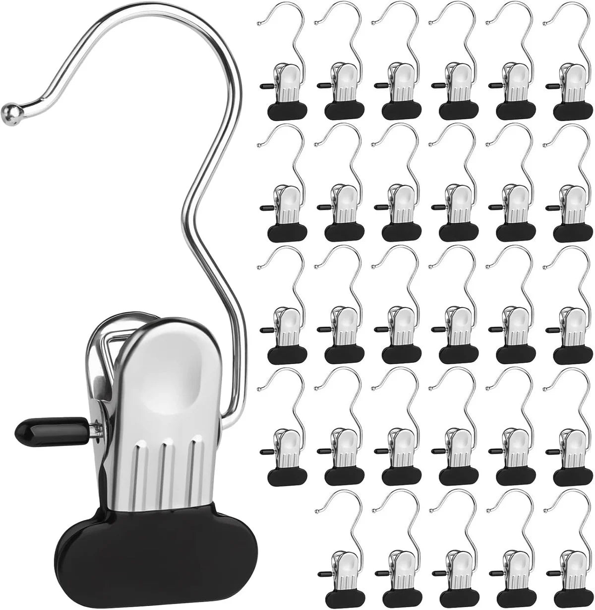 Laundry Hook Hanger Clips, Heavy Hanger Clips for Closet, Laundry Hooks Hanging Clips with, Clothespin for Clothes Pants