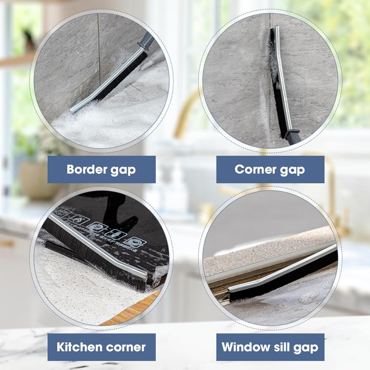Crevice Cleaning Brush, Hard-Bristled Crevice Cleaning Brush