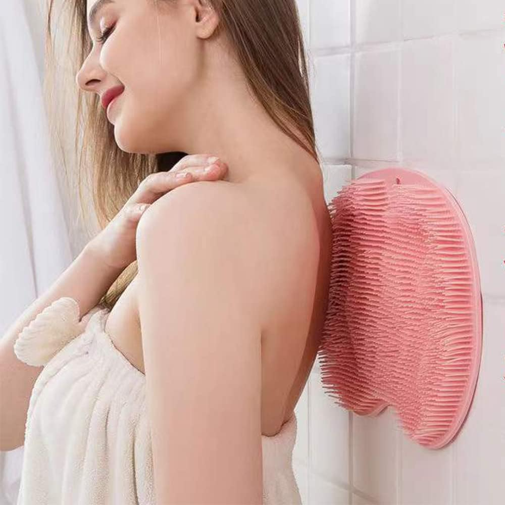Shower Foot & Back Scrubber Massage Pad, Foot Back Cleaning Pad Back Washer Exfoliating Bath Wash Pad