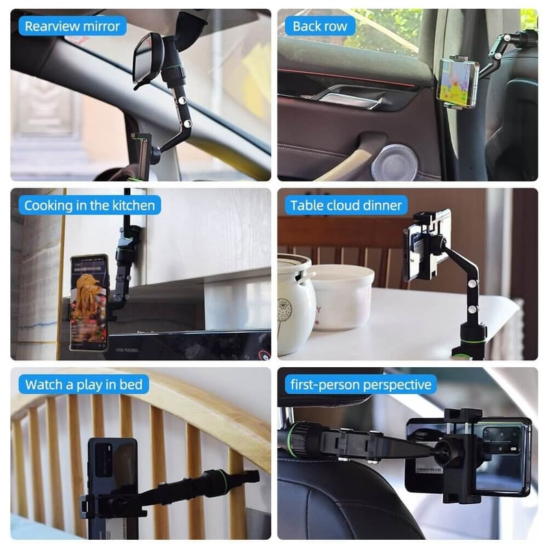 Smart Rearview Phone Holder, Car Phone Holder Rear View Mirror Phone Holder