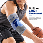 Silicone Pad Compression Elbow Sleeve with 3D Knit Support for Sports & Training