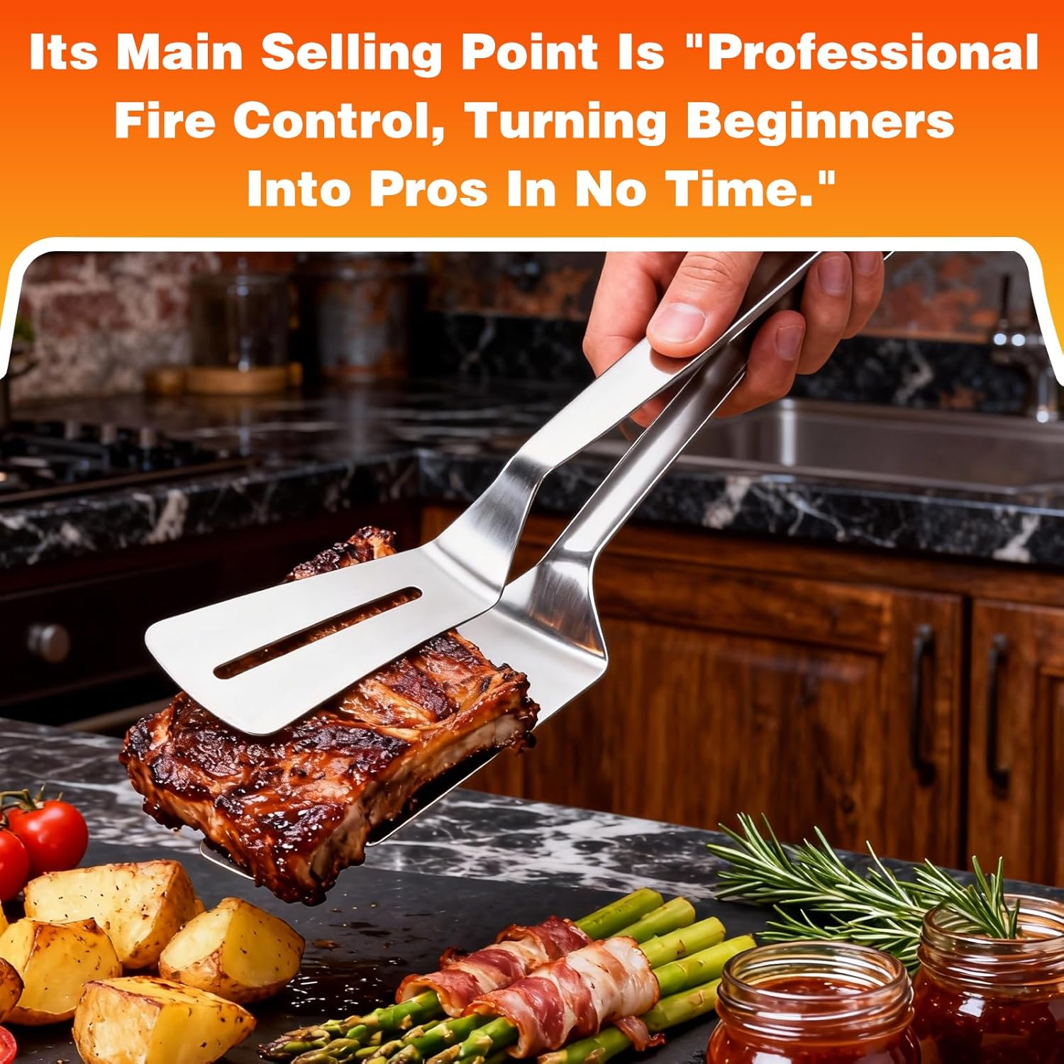 Stainless Steel Barbecue Clamp, New Multi-Functional Stainless Steel Barbecue Clamp Food