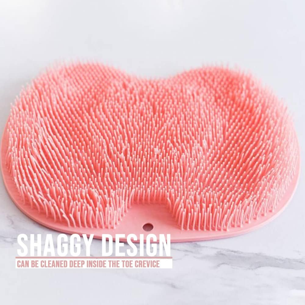 Shower Foot & Back Scrubber Massage Pad, Foot Back Cleaning Pad Back Washer Exfoliating Bath Wash Pad