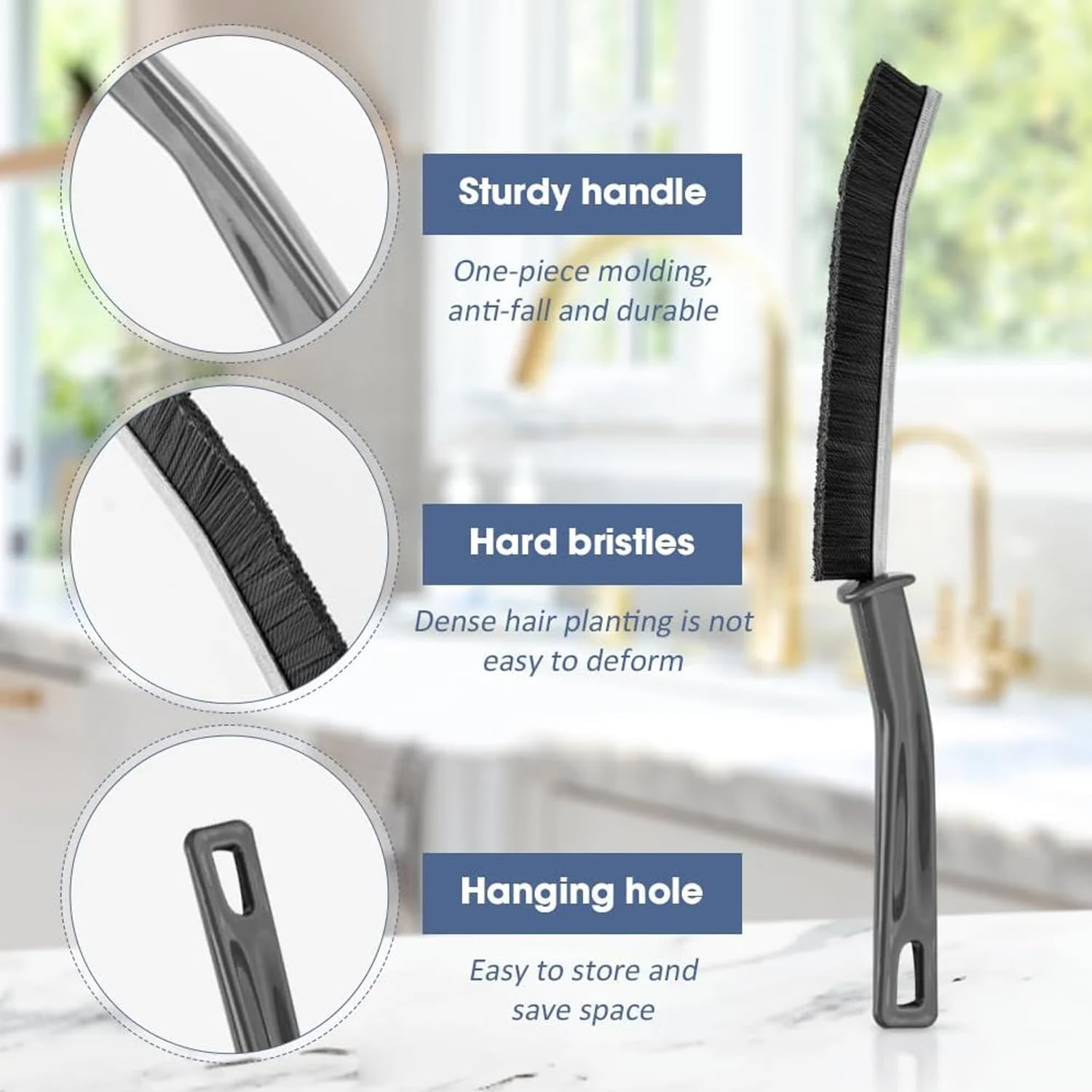 Crevice Cleaning Brush, Hard-Bristled Crevice Cleaning Brush