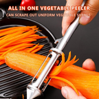 Stainless Steel Multifunctional Veggie Peeler, 3 and 1 Vegetable and Fruit Peeler