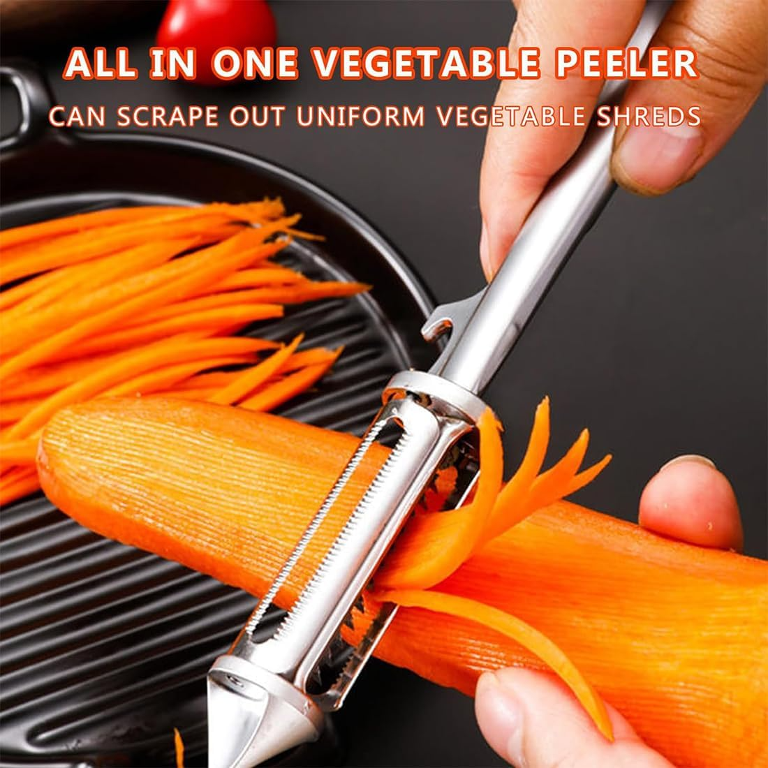 Stainless Steel Multifunctional Veggie Peeler, 3 and 1 Vegetable and Fruit Peeler