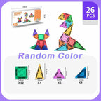 Mini Magnetic Tiles Building Blocks 40PCS - Montessori Educational Magnet Travel Construction Set with Iron Storage Box, Airplane Activities Toys