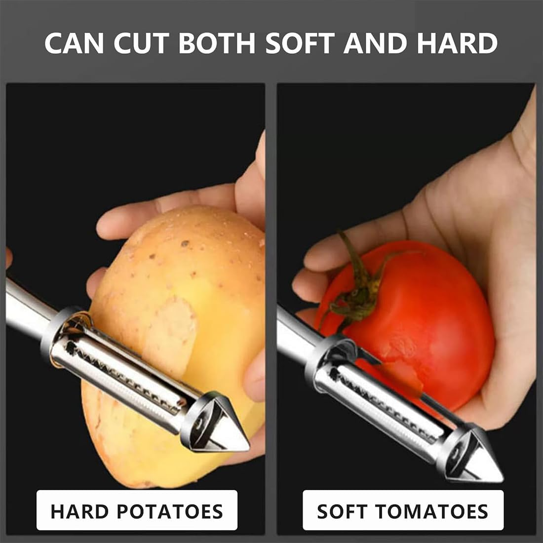 Stainless Steel Multifunctional Veggie Peeler, 3 and 1 Vegetable and Fruit Peeler
