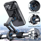 Waterproof Bicycle & Motorcycle Phone Holder,Waterproof Bike Phone Mount, Adjustable Anti-Shock Motorcycle Handlebar Phone Holder