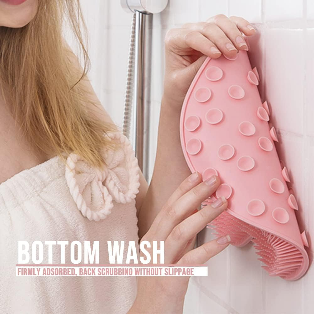 Shower Foot & Back Scrubber Massage Pad, Foot Back Cleaning Pad Back Washer Exfoliating Bath Wash Pad