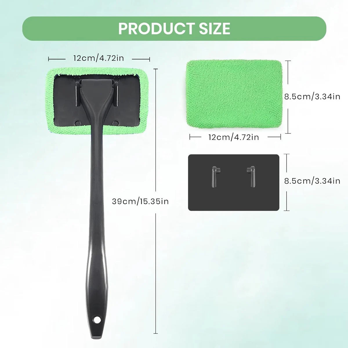 Windshield Cleaner Tool, Car Interior Window Detailing Cleaning Kit with Extendable Handle