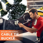 100PCS Nylon Universal Cable Tie Buckles – Reusable Automotive Fasteners for Car, Home &amp; Office