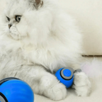 Interactive Electric Rolling Ball with Teasing Tail,Automatic Cat Toy with Tail, Electric Rolling Ball on Carpet