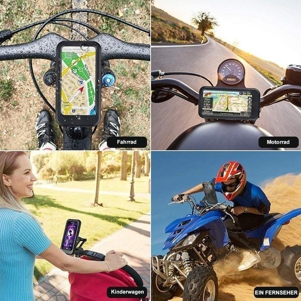 Waterproof Bicycle & Motorcycle Phone Holder,Waterproof Bike Phone Mount, Adjustable Anti-Shock Motorcycle Handlebar Phone Holder