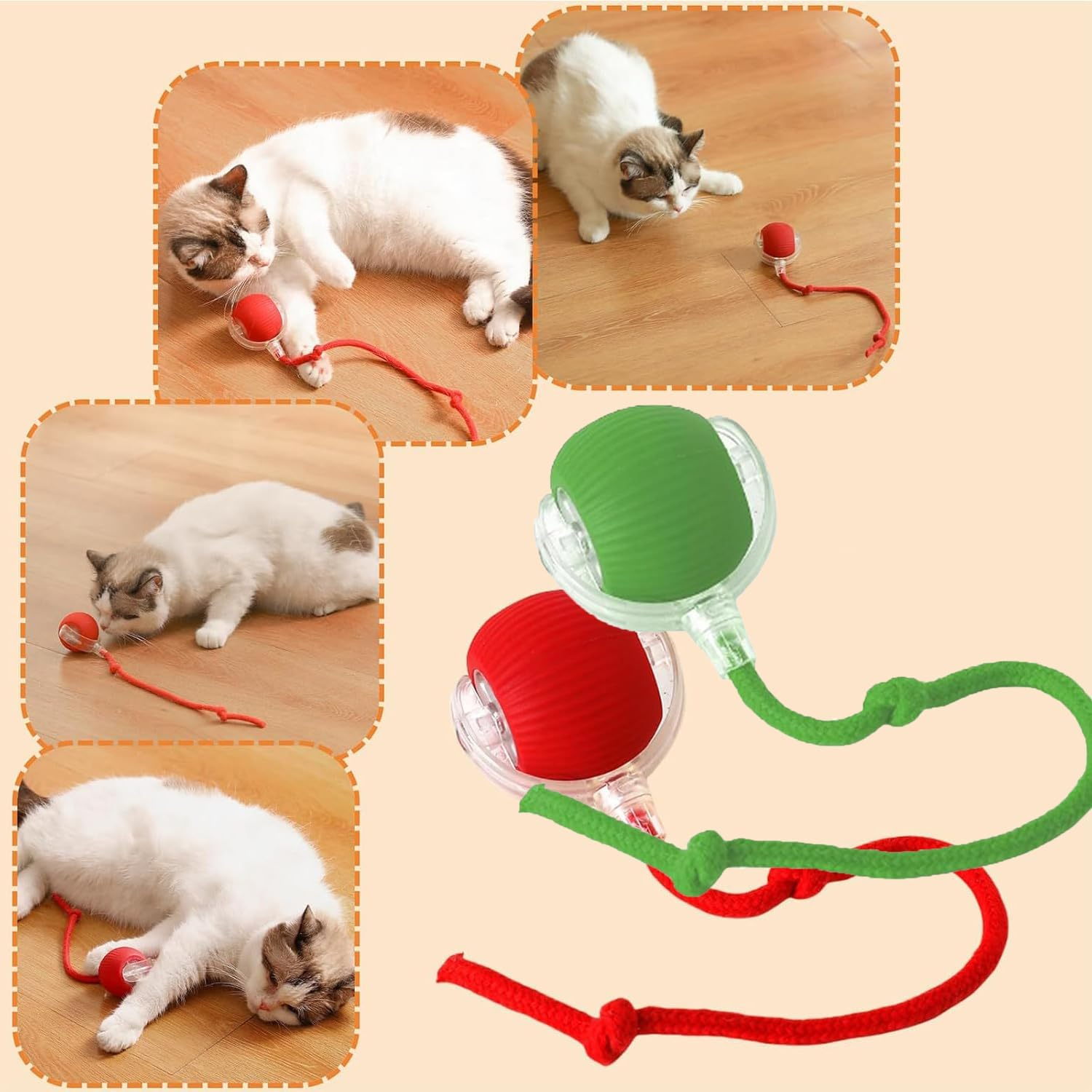 Interactive Pet Fun Ball, Interactive Dog Cat Toy Ball, Automatic Moving Bouncing Rolling