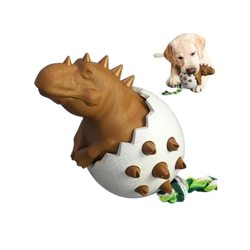 Dinosaur Egg Dog Chew Toy – Durable Interactive Chew Toy for Aggressive Chewers | Teeth Cleaning & Anxiety Relief