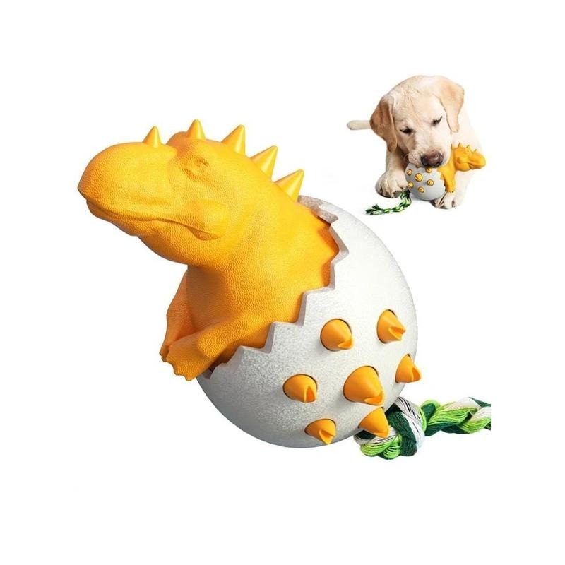 Dinosaur Egg Dog Chew Toy – Durable Interactive Chew Toy for Aggressive Chewers | Teeth Cleaning & Anxiety Relief