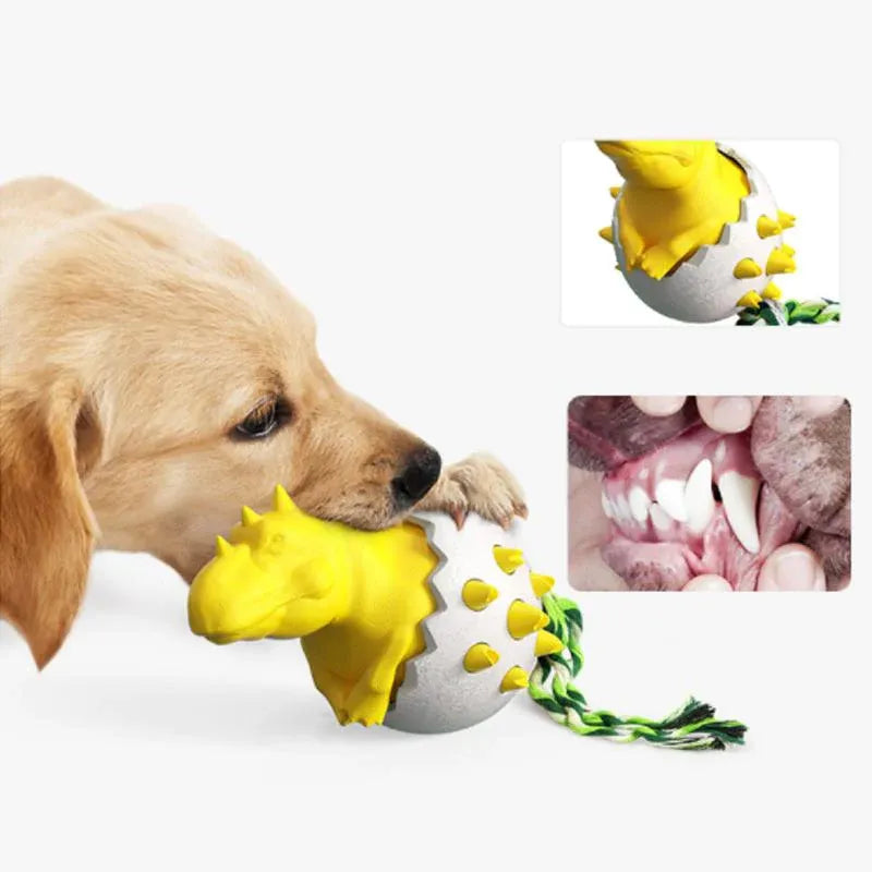 Dinosaur Egg Dog Chew Toy – Durable Interactive Chew Toy for Aggressive Chewers | Teeth Cleaning & Anxiety Relief
