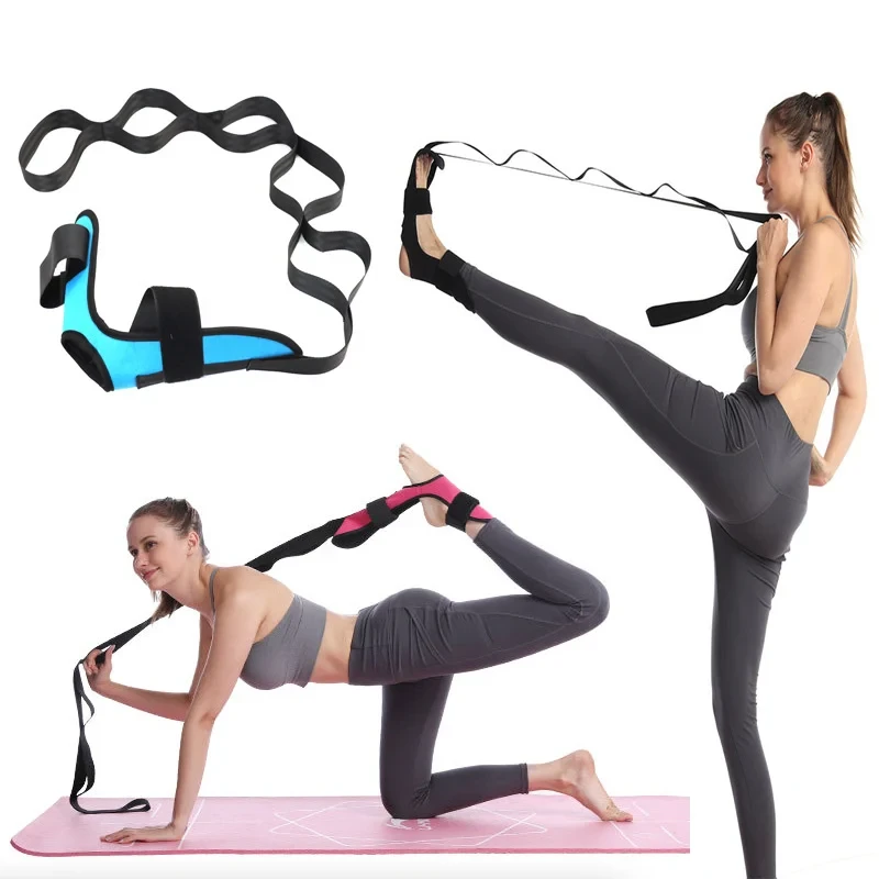 Stretching Strap with Loops and Detachable Foot, Yoga Foot & Leg Stretch Strap