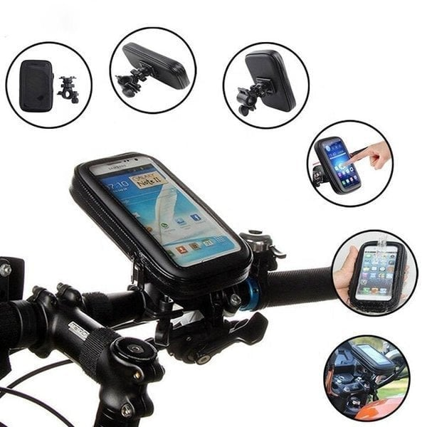 Waterproof Bicycle & Motorcycle Phone Holder,Waterproof Bike Phone Mount, Adjustable Anti-Shock Motorcycle Handlebar Phone Holder