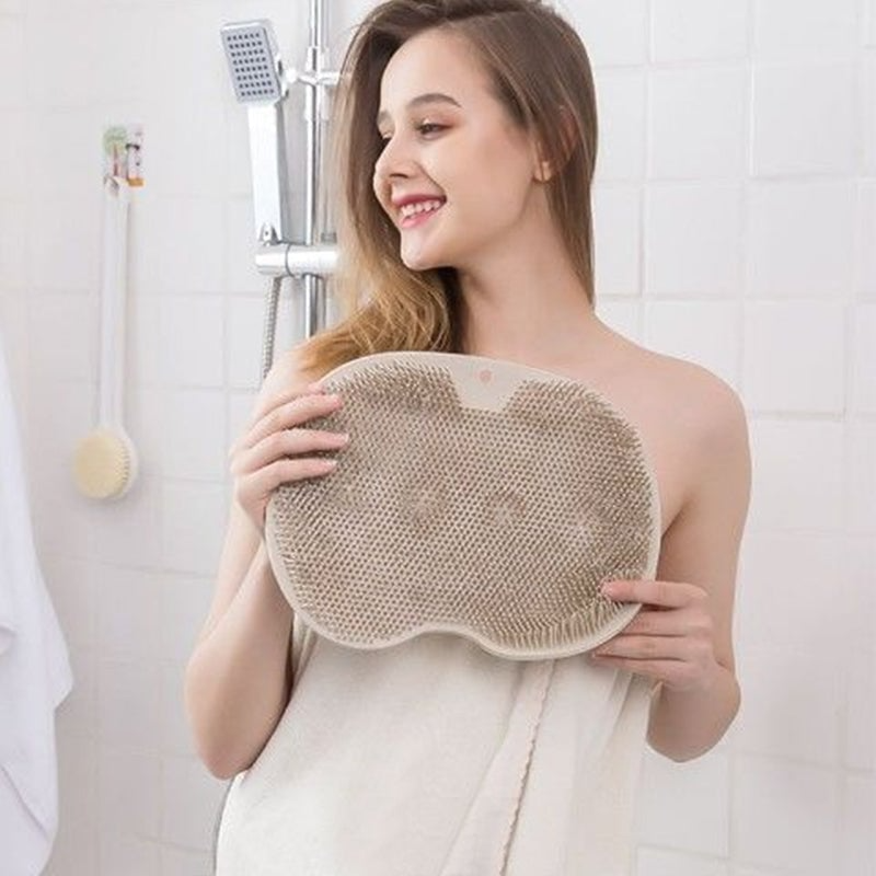Shower Foot & Back Scrubber Massage Pad, Foot Back Cleaning Pad Back Washer Exfoliating Bath Wash Pad